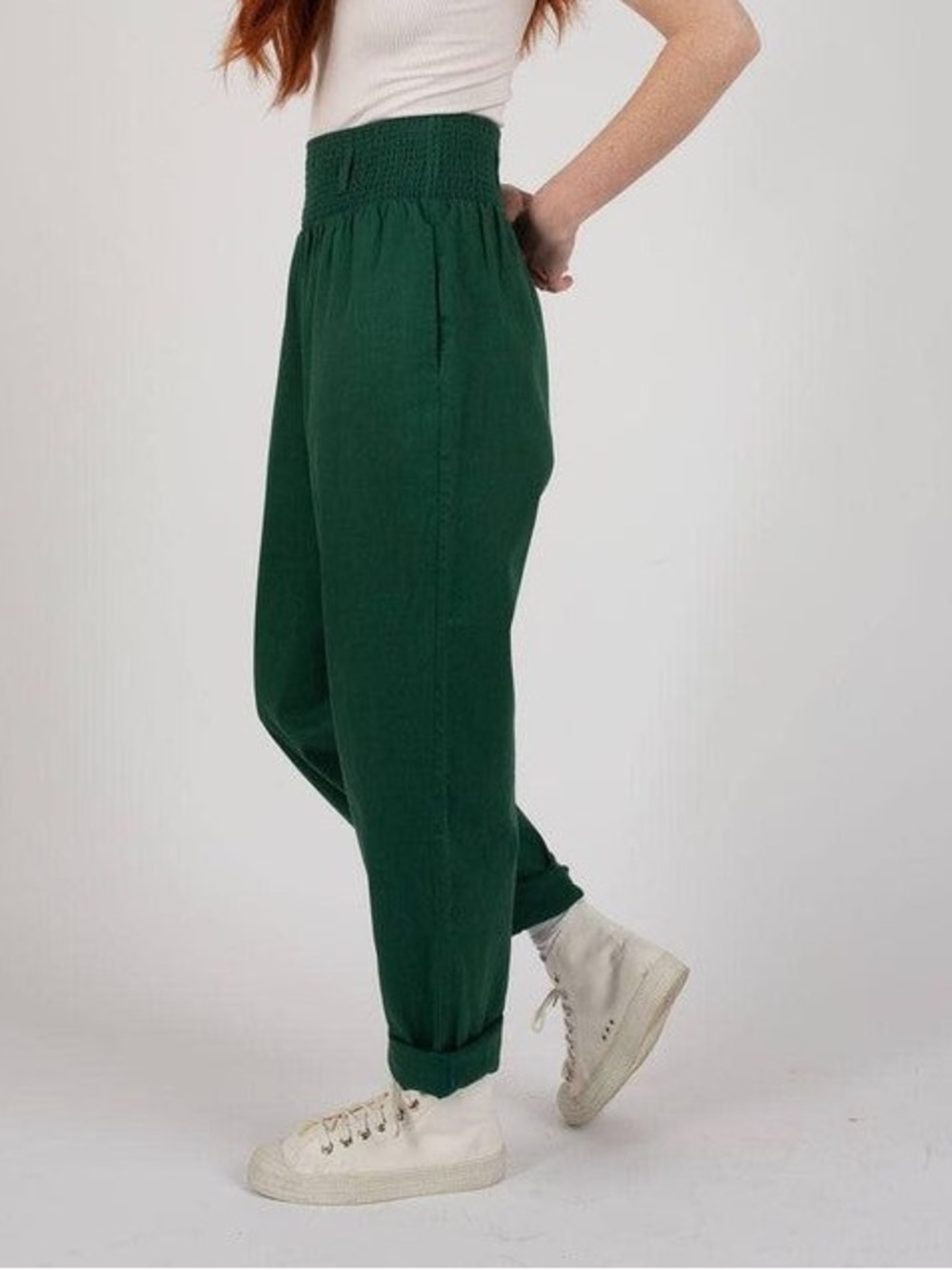 LUCY & YAK ORGANIC COTTON HIGH RISE PULL ON PANTS SIZE SMALL